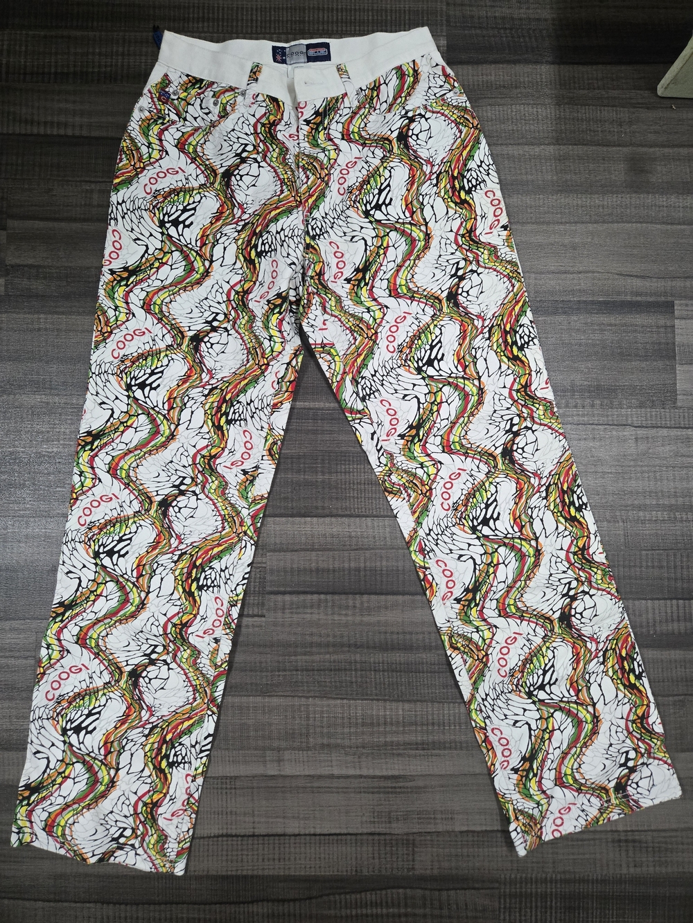 COOGI White Multicolor Patterned Pants Size 30